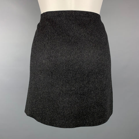 PRADA Mini-jupe plissée en laine vierge anthracite taille 2