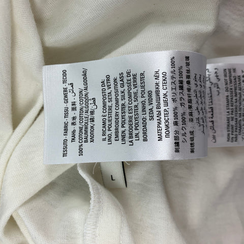 GUCCI Size L White Bunny Logo Cotton Crew-Neck T-shirt