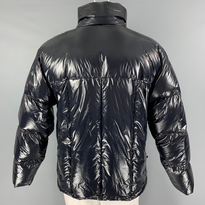 DUNHILL Size XL Black Quilted Polyamide Blend Down Filled Jacket