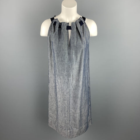 ESCADA SPORT Robe droite en coton/lin bleu taille 6