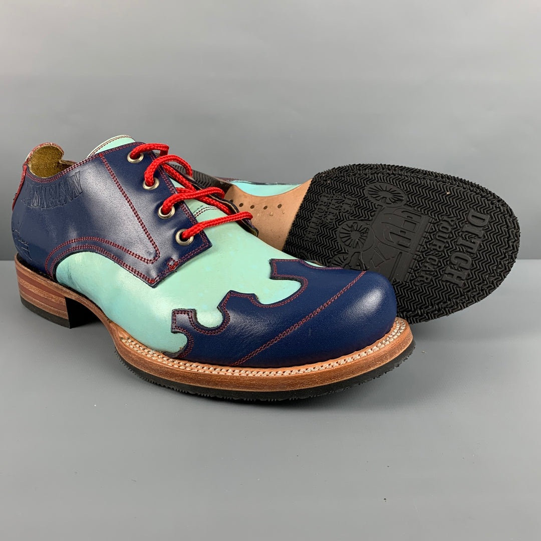 JOHN FLUEVOG Size 10 Blue Navy Leather Lace Up Shoes