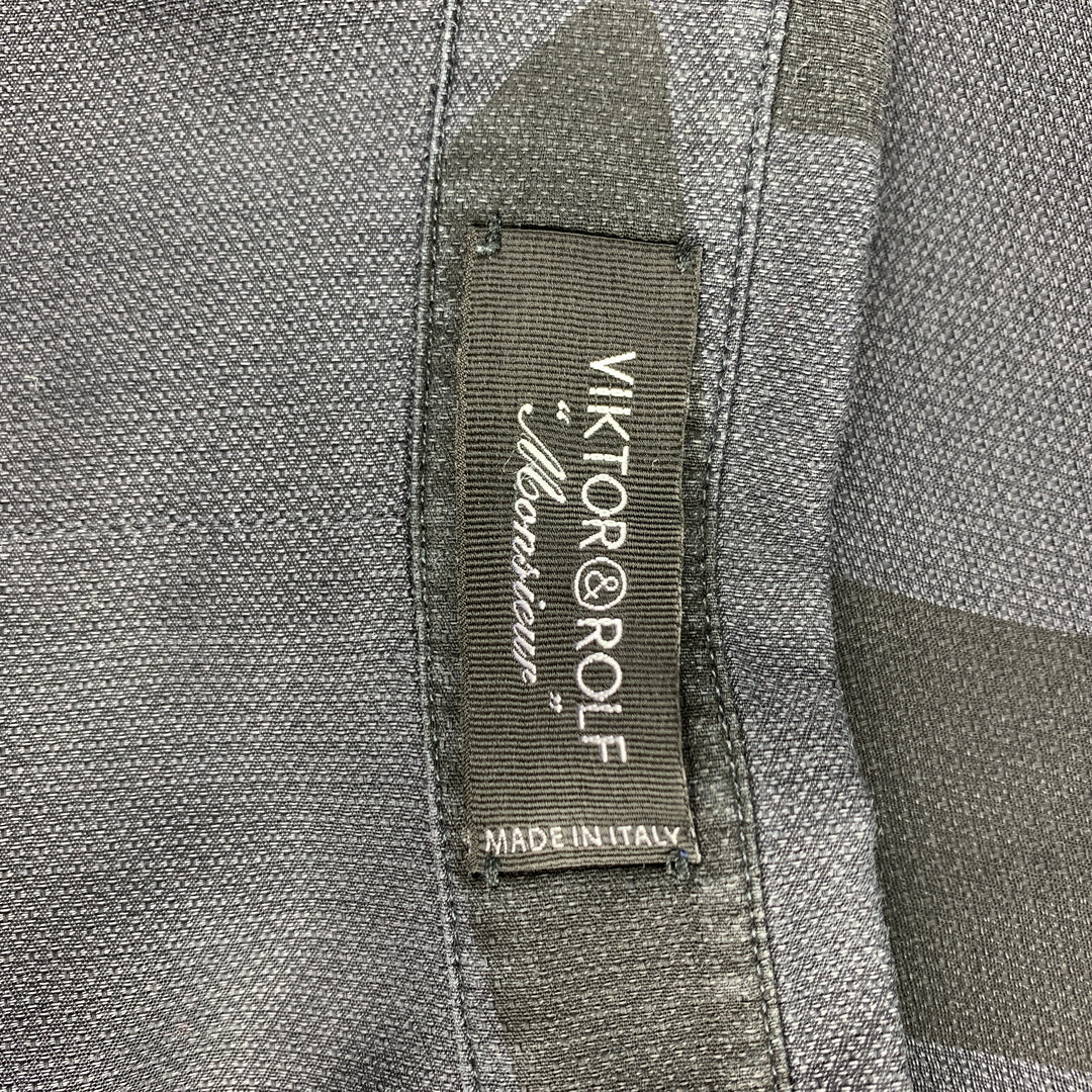 VIKTOR & ROLF Size L Charcoal Print Cotton Long Sleeve Shirt