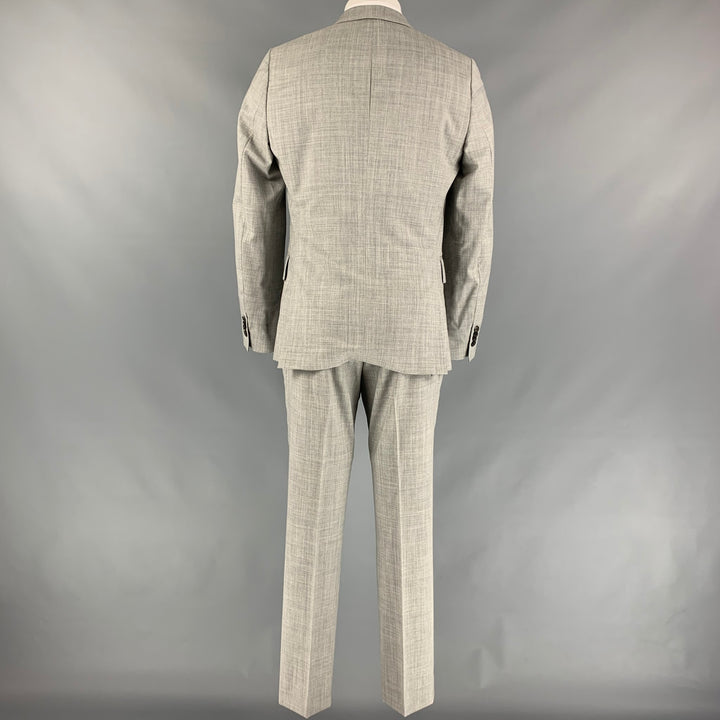 PAUL SMITH Soho Fit Size 40 Regular Light Gray Heather Wool Notch Lapel Suit
