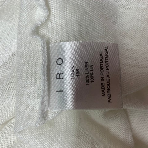 IRO Tissa Size XS White Solid Linen Crew-Neck Tank Top