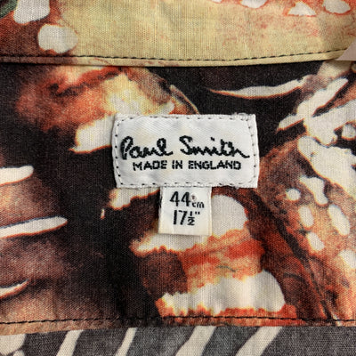 PAUL SMITH Size XL Print Multi-Color Cotton Button Up Long Sleeve Shirt