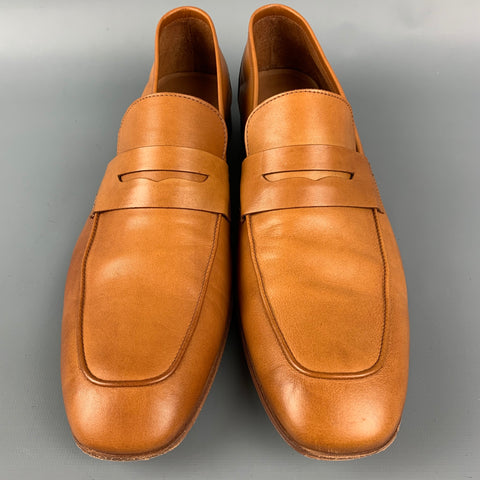 PAUL SMITH Size 10.5 Tan Leather Slip On Loafers