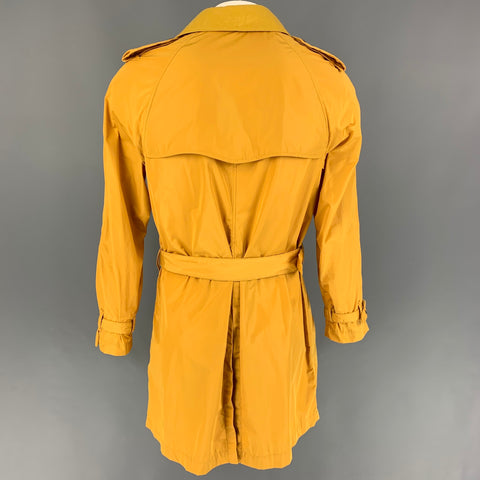 EMPORIO ARMANI Size 40 Yellow Polyester Belted Trenchcoat