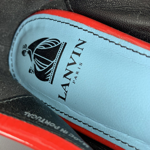 LANVIN Size 10 Red Patent Leather Ballet Flats