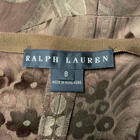 RALPH LAUREN Size 8 Brown Rayon Mermaid Long Skirt