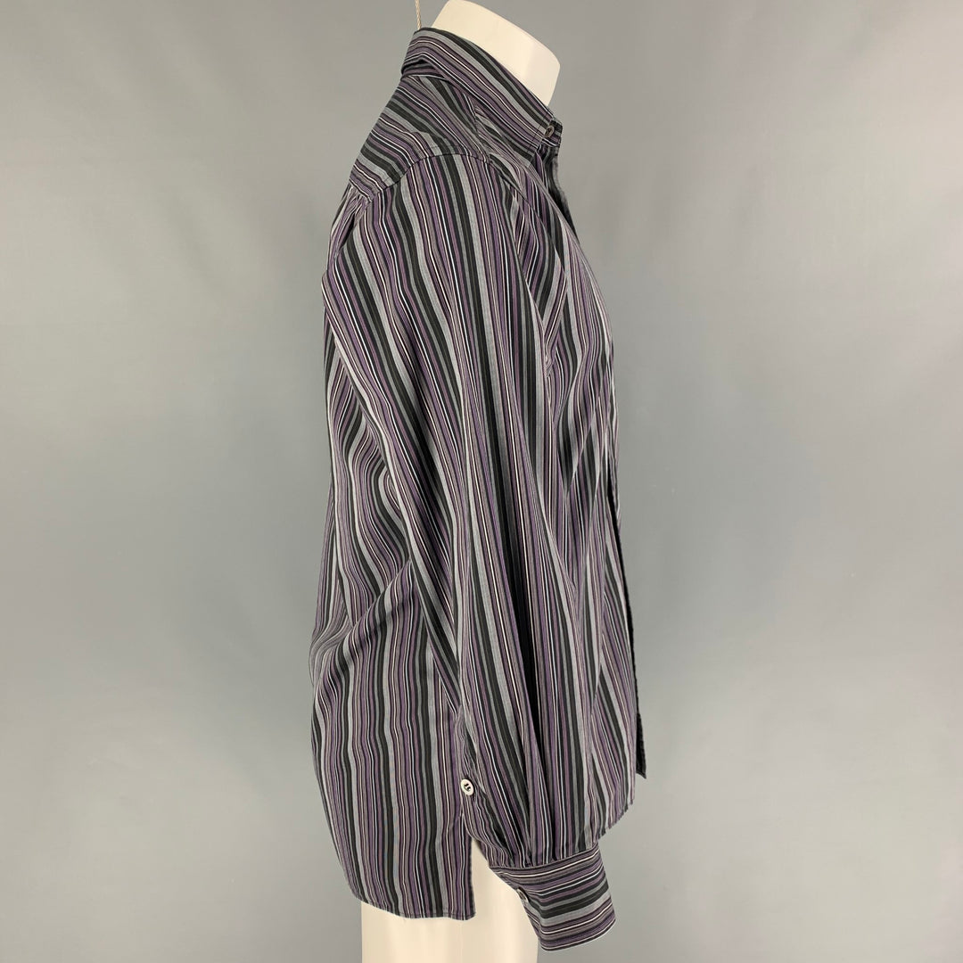 ERMENEGILDO ZEGNA Size S Multi-Color Stripe Cotton Button Up Long Sleeve Shirt