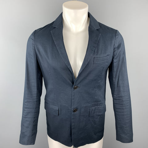 TOMORROWLAND Talla 36 Abrigo deportivo azul marino con solapa de muesca y mezcla de algodón liso