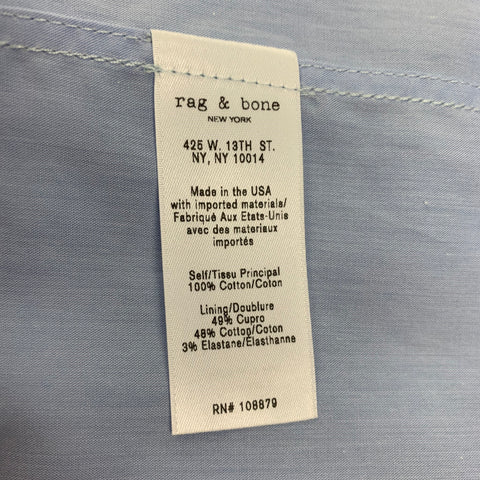 RAG & BONE Size XXS Light Blue Cotton Cropped Shirt