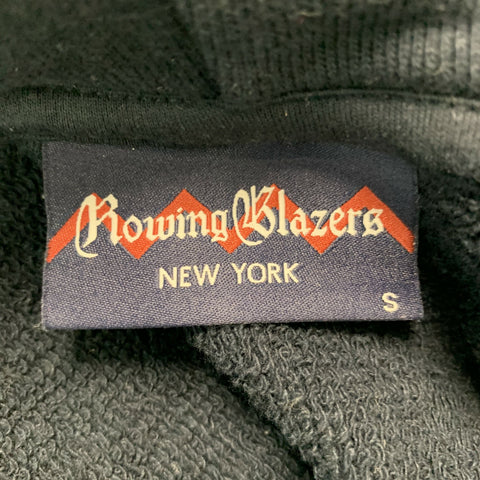 ROWING BLAZERS Size S Navy White Logo Cotton Hooded Sweatshirt