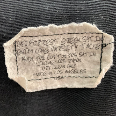 GREG LAUREN Size L Mixed Fabrics Denim Snaps Coat