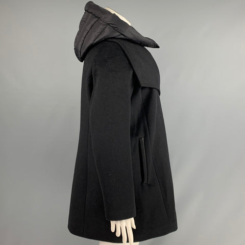 SOIA &amp; KYO Taille XL Manteau à capuche amovible en laine et polyester noir