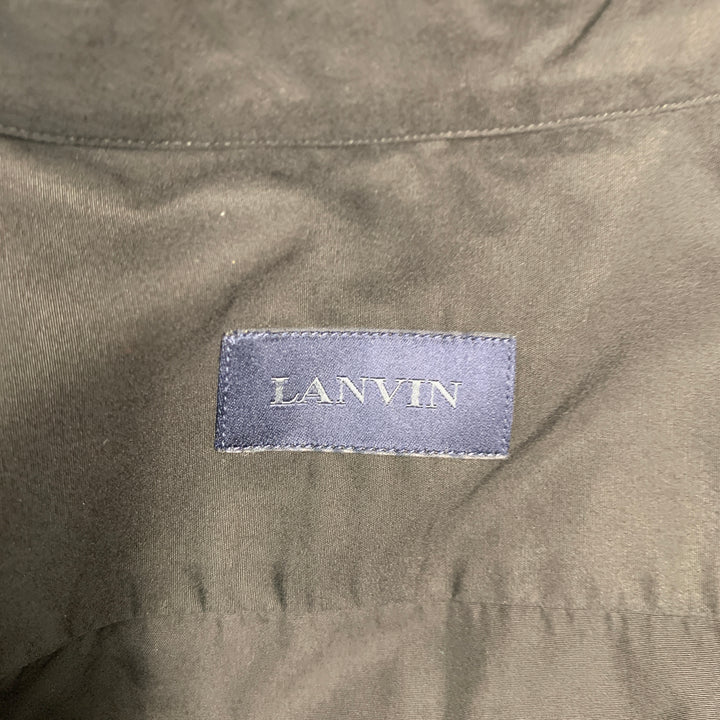 LANVIN Size S Black Cotton Button Up Long Sleeve Shirt