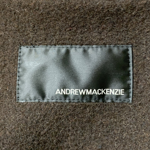 ANDREW MACKENZIE Size M Taupe Wool Blend Double Breasted Epaulettes Long Coat
