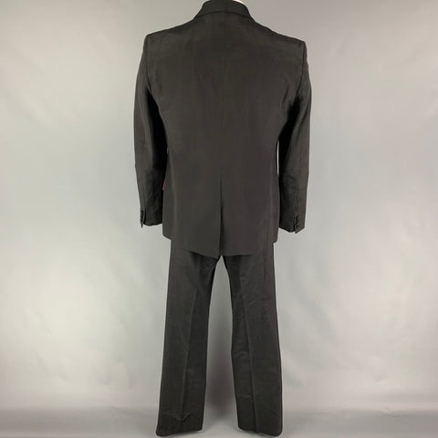 Vintage GIANNI VERSACE Deadstock Size 44 Black Pattern Cotton Blend Shawl Collar Tuxedo Suit