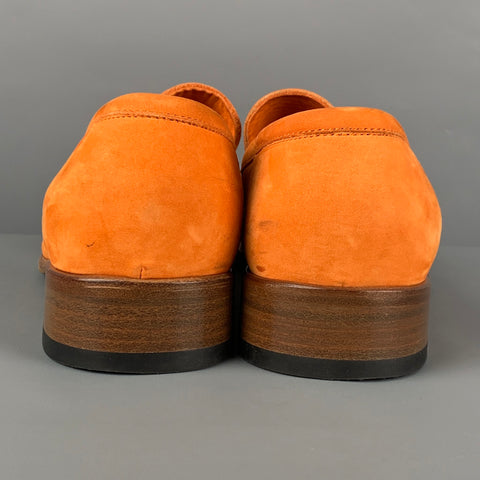 VIVIENNE WESTWOOD MAN Size 10 Orange Suede Penny Loafers