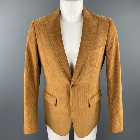BAND OF OUTSIDERS Size 36 Tan Corduroy Peak Lapel  Sport Coat