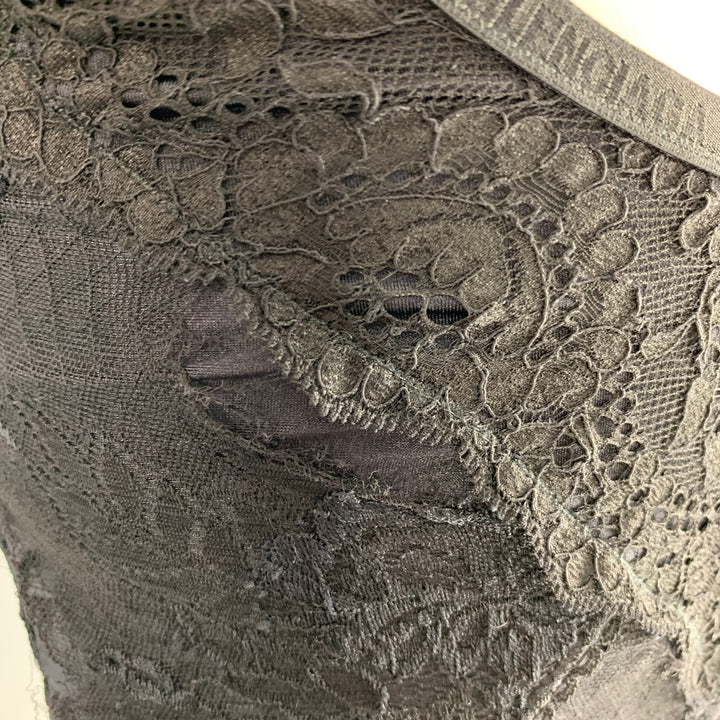 BALENCIAGA Size 4 Black Lace Fitted Mini Cocktail Dress