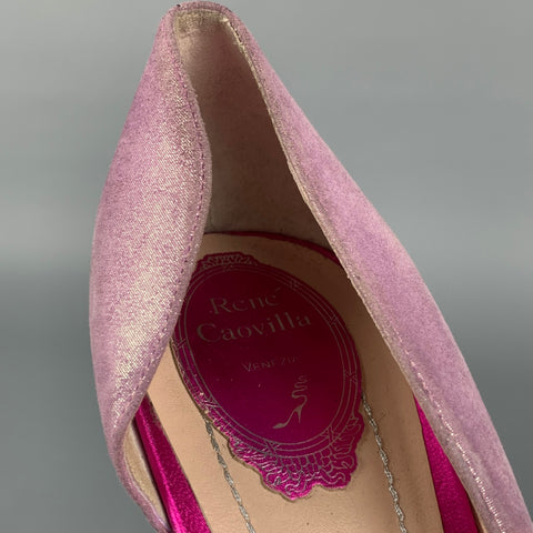 RENE CAOVILLA Size 11.5 Purple Leather D'Orsay Pumps