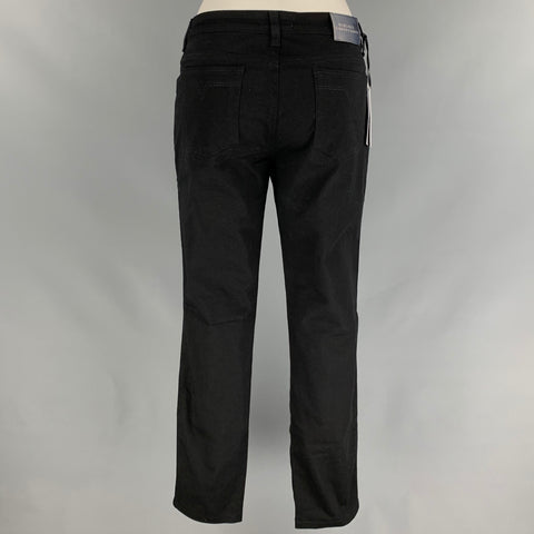 VERSACE COLLECTION Size 24 Black Cotton Blend Studded Skinny Casual Pants