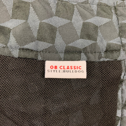 ORLEBAR BROWN Size M Black Charcoal Geometric Polyester Lined Swim Trunks