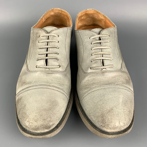 MAISON MARTIN MARGIELA Taille 11 Chaussures à lacets en daim vieilli gris