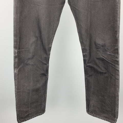 3SIXTEEN Size 32 Black Washed Distressed Raw Selvege Jeans