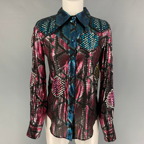MARC JACOBS Camisa con botones y estampado de lentejuelas de poliéster de seda multicolor talla 2