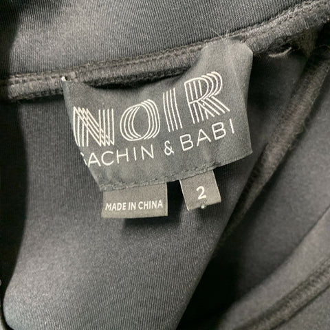 SACHIN &amp; BABI Taille 2 Noir Noir Polyester &amp; Élasthanne Haut décontracté