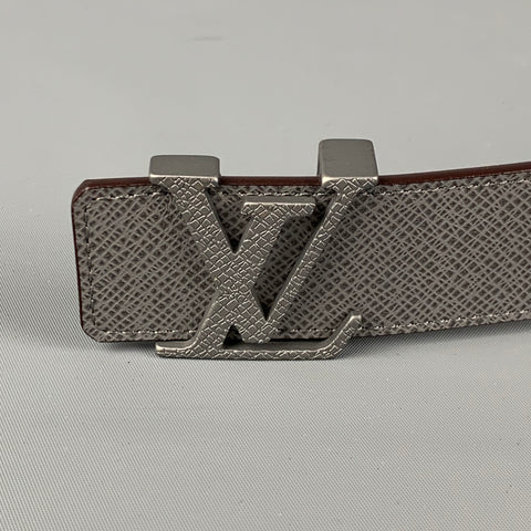 LOUIS VUITTON Size 40 Grey Taiga Leather Belt