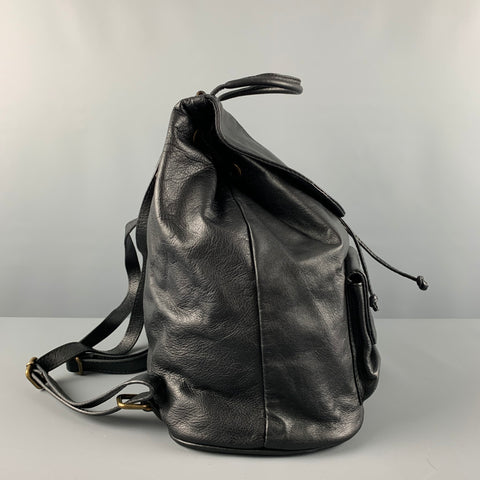 LAVORAZIONE ARTIGIANA Black Leather Backpack Handbag