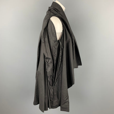 MASNADA Veste châle ouverte en nylon texturé noir taille unique
