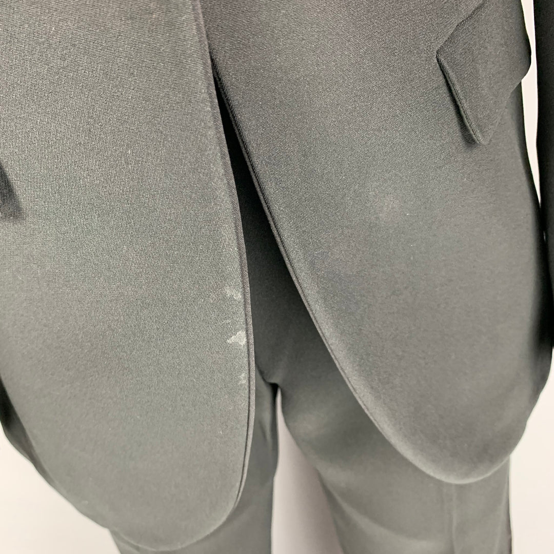 VIKTOR & ROLF Size 4 Black Rayon Acetate Tuxedo Pants Suit