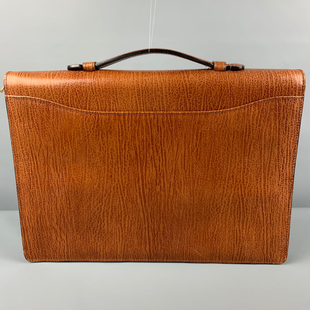 BALLY Cognac Leather 3 Ring Binder