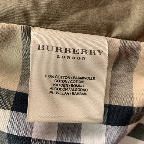 BURBERRY LONDON Size L Green Cotton Patch Pockets Trenchcoat