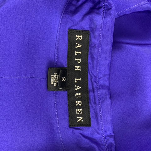 RALPH LAUREN Black Label Size 8 Purple Silk Button Up Shirt