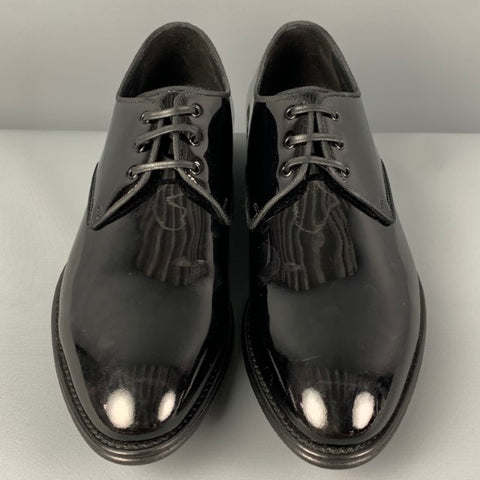 DOLCE & GABBANA Size 8.5 Black Leather Lace Up Shoes