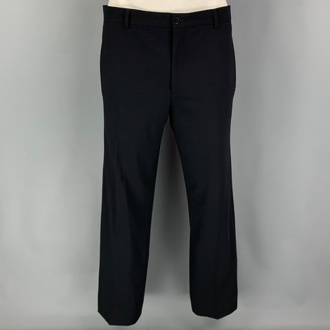 GIORGIO ARMANI Size 42 Black Wool Notch Lapel Suit