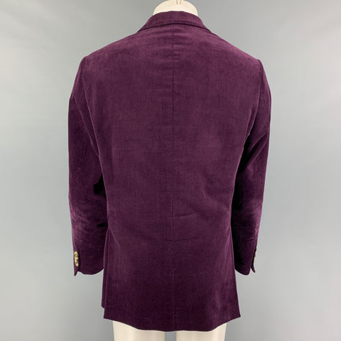 ETRO Size 40 Purple Corduroy Cotton Notch Lapel Sport Coat