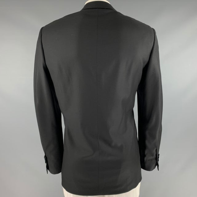 ERMENEGILDO ZEGNA Size 40 Black Wool Peak Lapel Sport Coat