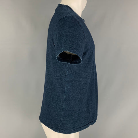 RRL by RALPH LAUREN Size M Indigo Solid Cotton One pocket T-shirt