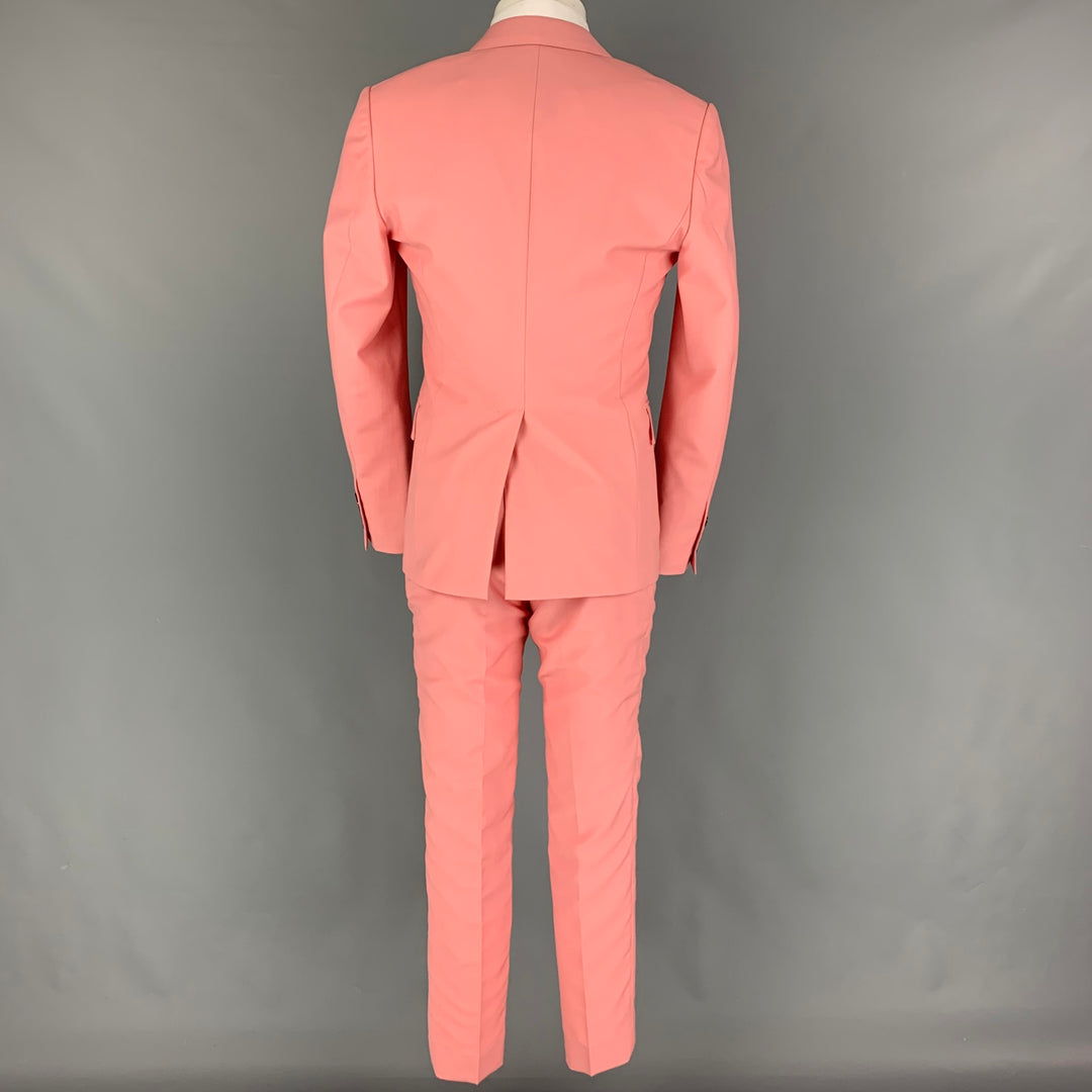 ALEXANDER MCQUEEN Size 38 Pink Wool Mohair Notch Lapel Suit