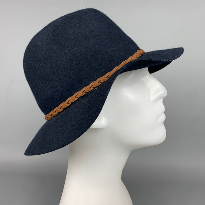 MICHAEL STARS One Size Navy Wool Fedora Hat