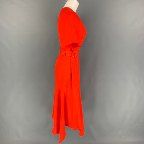 Vestido cruzado asimétrico de seda naranja talla 6 de ALC