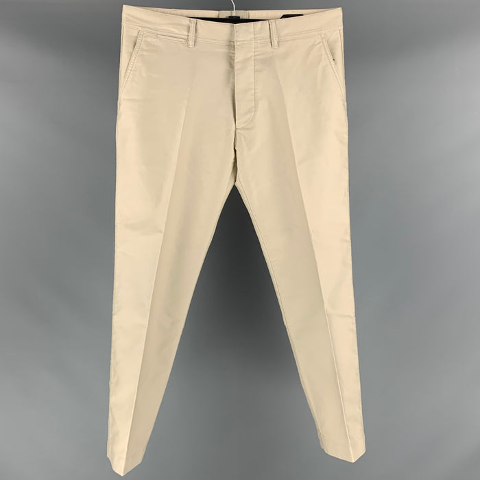 TOM FORD Size 36 Ivory Solid Cotton Button Fly Dress Pants
