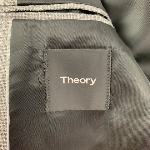THEORY Size 38 Gray Grid Wool Silk Notch Lapel Sport Coat