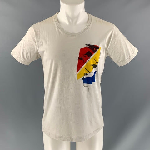 NICE COLLECTIVE Size M Gray Graphic Cotton T-shirt
